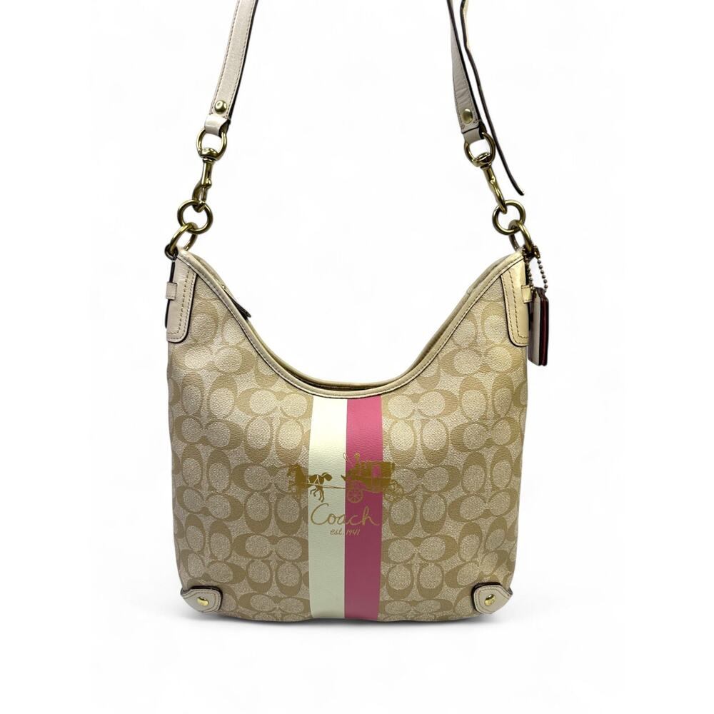 Coach Limited Edition Vintage Signature Heritage Stripe Tote Bag